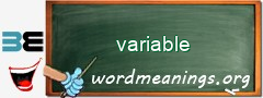 WordMeaning blackboard for variable